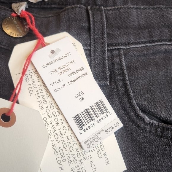 New Current/Elliott The Slouchy Skinny Jeans Size 28 - Picture 10 of 11